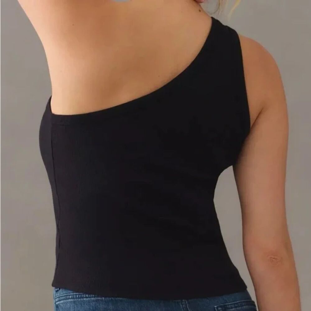 Anthropologie Pilcro The Zeda Ribbed One-Shoulder Top  size S New - Picture 2 of 2